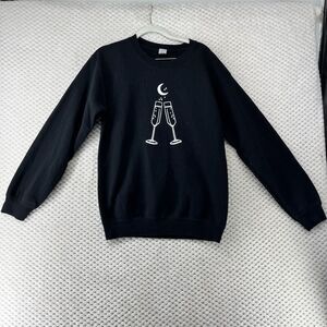 Swift Meet Me at Midnight Sweatshirt Champagne Toast Graphic Pullover Top Size S